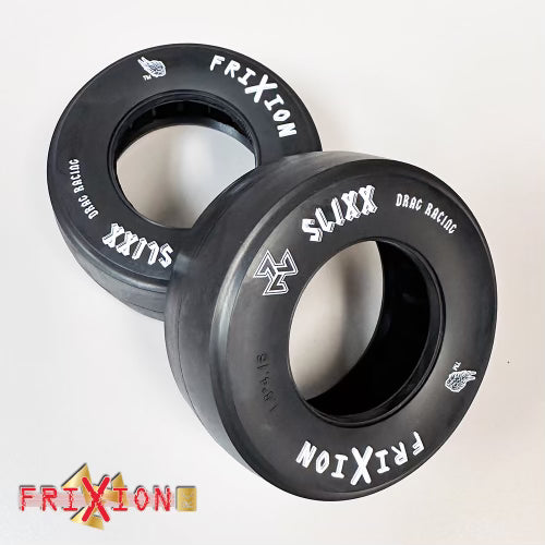 FXDR18X415AK - FRIXION SLIXX DRAG SLICKS (non-belted REAR TIRES - 1.8Wx4.15H) + standard foam (fits 2.2/3.0SCT WHEEL) // Alien Kompound // 2 TIRES + 2 FOAMS PER PACK